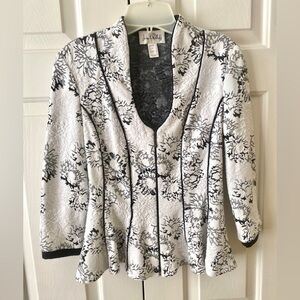Joseph Ribkoff Textured Floral Blazer Jacket Sz6